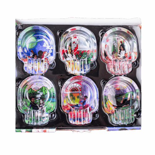 Ceniceros de Cristal con Diseño de Cráneo