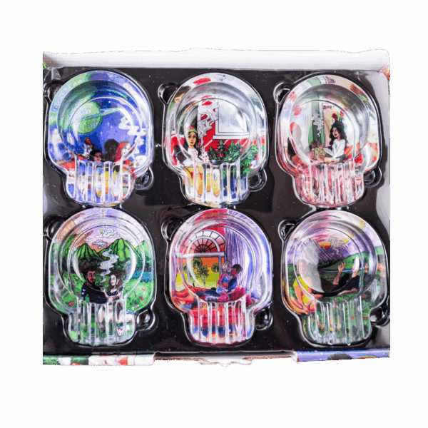 Ceniceros de Cristal con Diseño de Cráneo